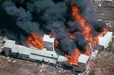 Branch Davidian compound burns to the ground.